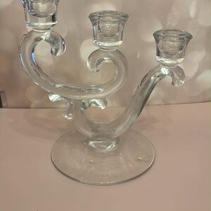 Elegant Clear Glass Candelabra